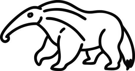   anteater line arts with white background
