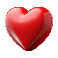3d red heart isolated on transparent background