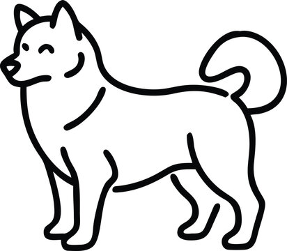   alusky line arts with white background
