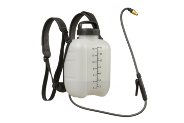 Garden sprayer, backpack style isolated on a transparent background, white tank