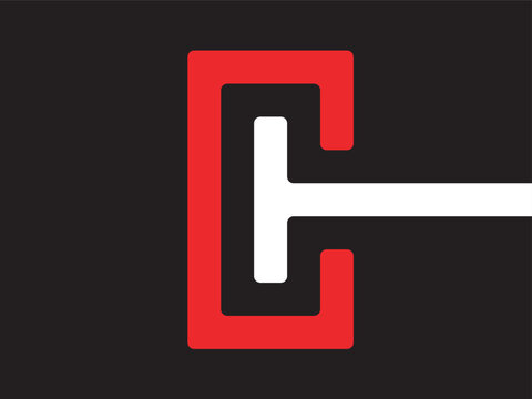 Abstract Geometric Rounded Letter C Shape Symbol Graphic Element Icon