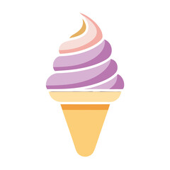 A sweet, cold, and creamy ice cream cone vector illustration, isolated for a delicious summer snack