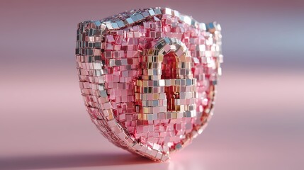 Cybersecurity . Minimalist 3D Floating Padlock on Pastel Background, Soft Matte Plastic Style, Modern Data Protection and Cybersecurity Concept, Wide Composition with Copy Space. Protection web, AI