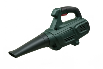 Green leaf blower isolated on a transparent background, power tool, outdoor, yardwork