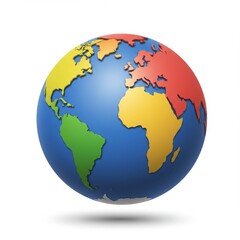 Naklejka premium Colorful 3D Globe Illustration on White Background