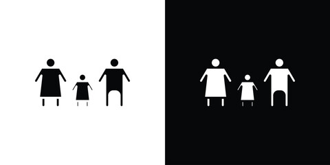 Child custody icon of glyph style design vector pack