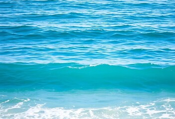 Obraz premium Serene, calming blue ocean waves gently rolling, perfect background, ocean, nature