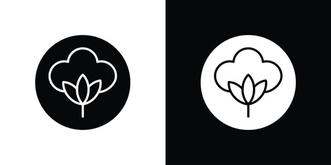 Cotton icon of glyph style design vector pack