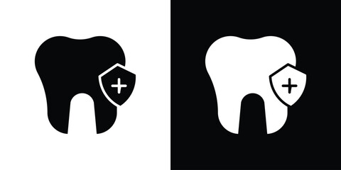 Dental insurance icon of glyph style design vector pack