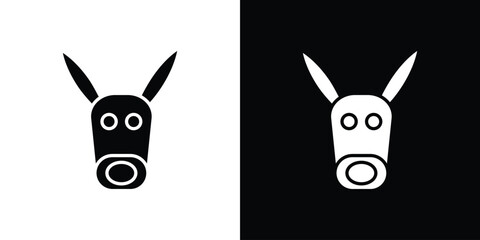 Donkey icon of glyph style design vector pack