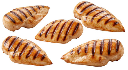 Deliciously Grilled Chicken Breast Fillets for Nutritious Meal Preparation and Healthy Diet Choices, isolated on a transparent background