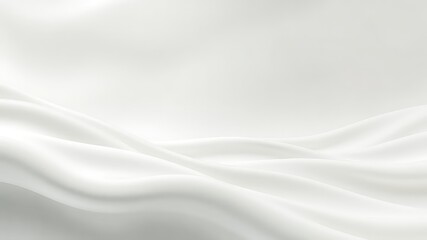Abstract backdrop featuring smooth, flowing, soft white fabric with gentle ripples and a subtle gradient.