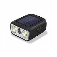 Fototapeta premium Black Solar Powered LED Flashlight with Pixel Art Design