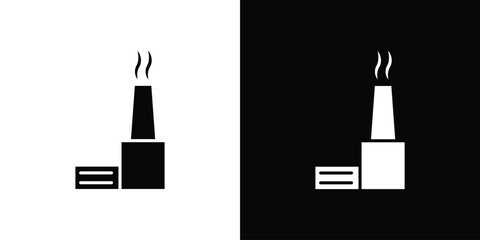 Factory icon of glyph style design vector pack