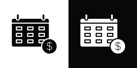 Fiscal year icon of glyph style design vector pack