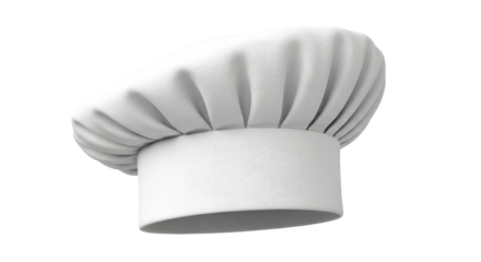 Culinary Delights: A pristine white chef's toque, symbol of culinary expertise and passion for food.
