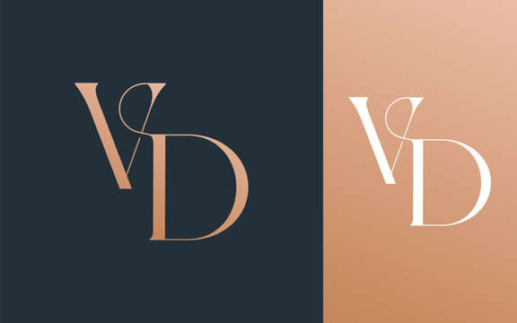 Initial letter VD DV logo design vector illustration for couple, wedding, and business