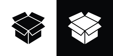 Open box icon of glyph style design vector pack