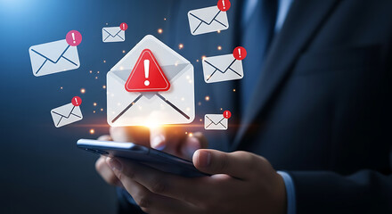 Warning alerts on incoming electronic mail email notification