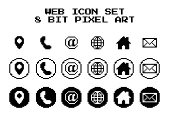8-Bit Pixel Art Web Icon Set