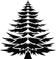 Christmas Tree Silhouette &ndash; Holiday Vector Illustration

