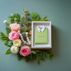 Pastel Father's Day Gift Arrangement with Flowers and Jewelry Box