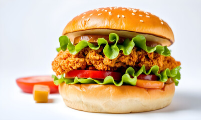 hamburger on a wooden table
