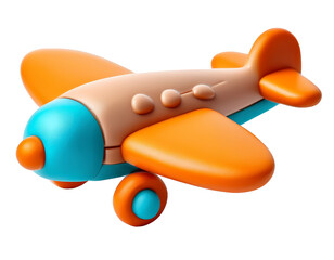 3D whimsical toy airplane ready for take off
