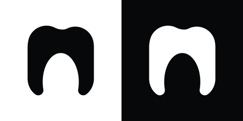 Tooth icon of glyph style design vector pack