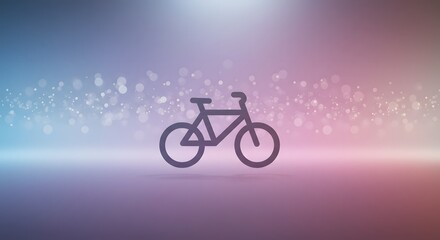 Fototapeta premium Simple Bicycle Silhouette Against a Soft, Bokeh Background
