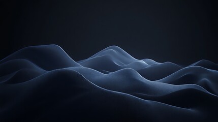 Abstract Dark Blue Particle Waves Background