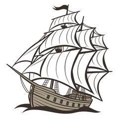sailing ship vector illustration