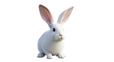 Obraz premium Adorable White Rabbit: A Fluffy Bunny Image