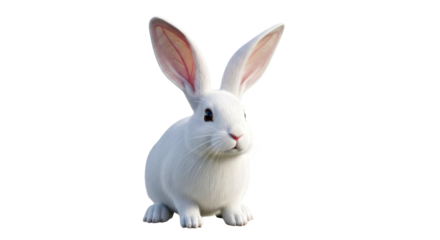 Adorable White Rabbit: A Fluffy Bunny Image