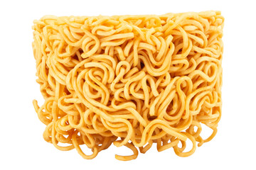 Cup of instant noodles on a white background