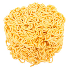 Cup of instant noodles on a white background