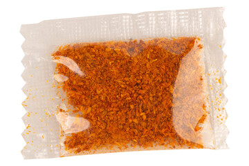 Instant noodle seasoning clean on white background