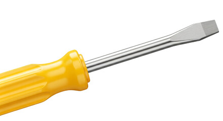 Close-up of Yellow Screwdriver on Black Background: Repair, DIY, and Industrial Tool