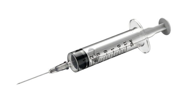 Medical Syringe: A Detailed Close-Up of a Sterile Syringe for Injection