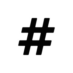 Obraz premium Bold black hashtag symbol isolated on a clean white background