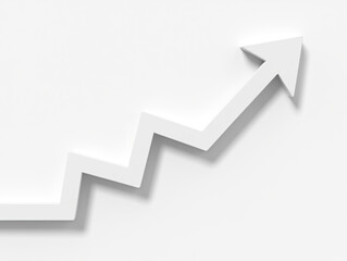 Elevate Your Visuals with a Clean White Arrow Ascending on a Textured Background Depicting Growth, Progress, and Positive Trends in Business and Finance Concepts