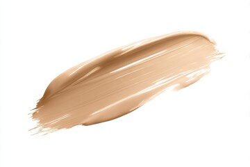 A swatch of beige cream foundation isolated on a white background