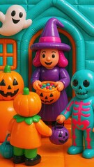 Fototapeta premium Colorful Halloween inflatable fun