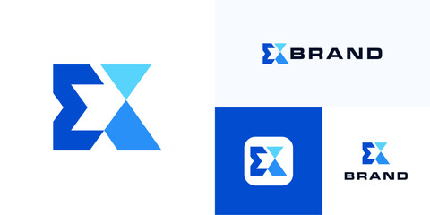 Letter E or K with geometric colorful shapes, Logo icon design vector illustration, Modern clean symbol initial EK, KE usable for technology, brand identity and business company