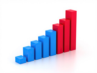 Visualizing Success A Dynamic Bar Graph with Ascending Blue and Red Columns, Illustrating Growth, Performance, and Positive Trends in Business and Finance