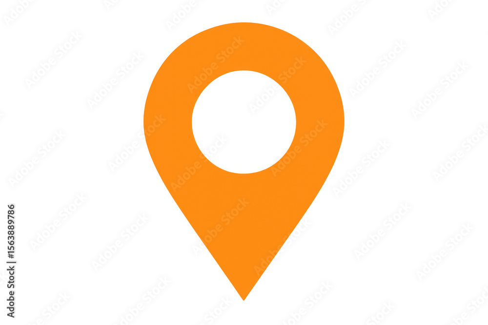 Poster orange map pointer symbol indicating precise location, isolated on a transparent background, ideal f