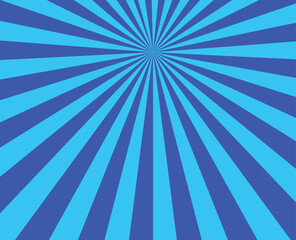 Dark blue grunge sunbeam background. Sun rays abstract wallpaper. 