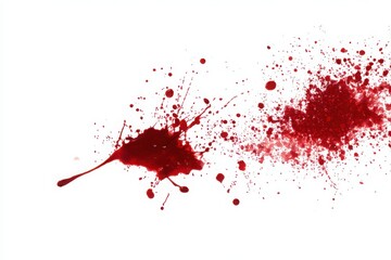 Dark Red Stain and Splatter Isolated on White