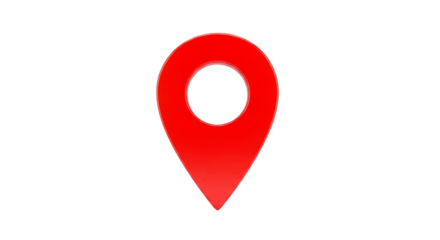 Red Location Pin: Map Marker, GPS Navigation Icon