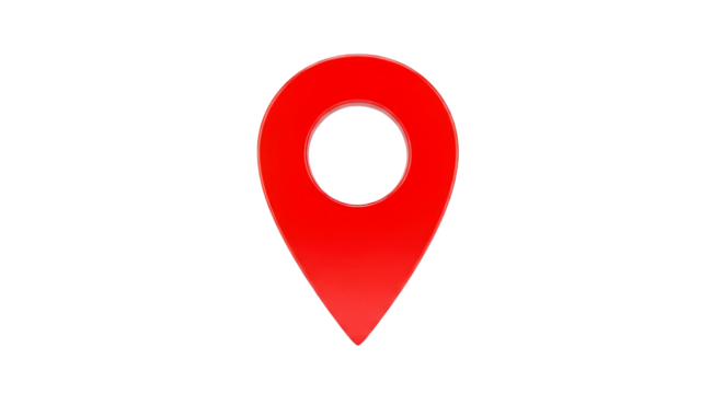 Red Location Pin: Map Marker, GPS Navigation Icon